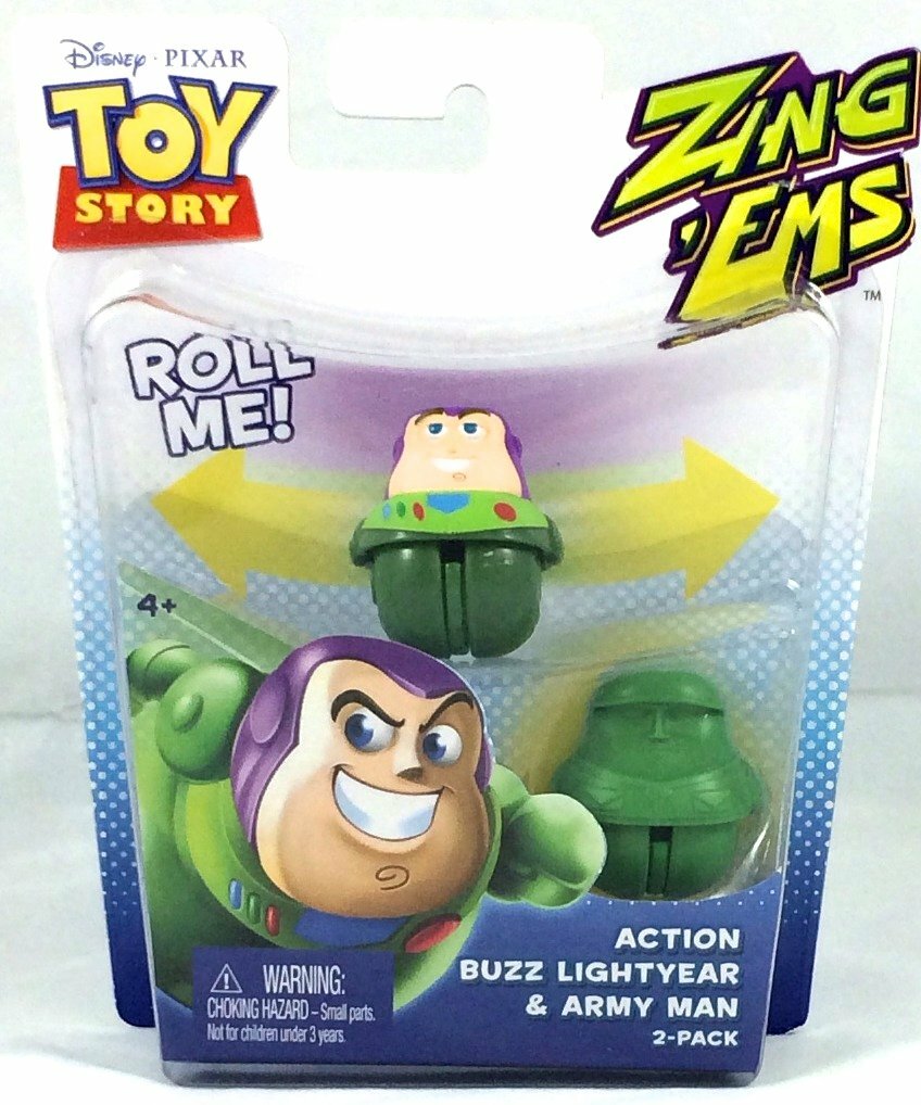 Toy Story Zing Ems Buzz Lightyear & Army Man ( Twin Pack ) Disney Pixar - Mattel