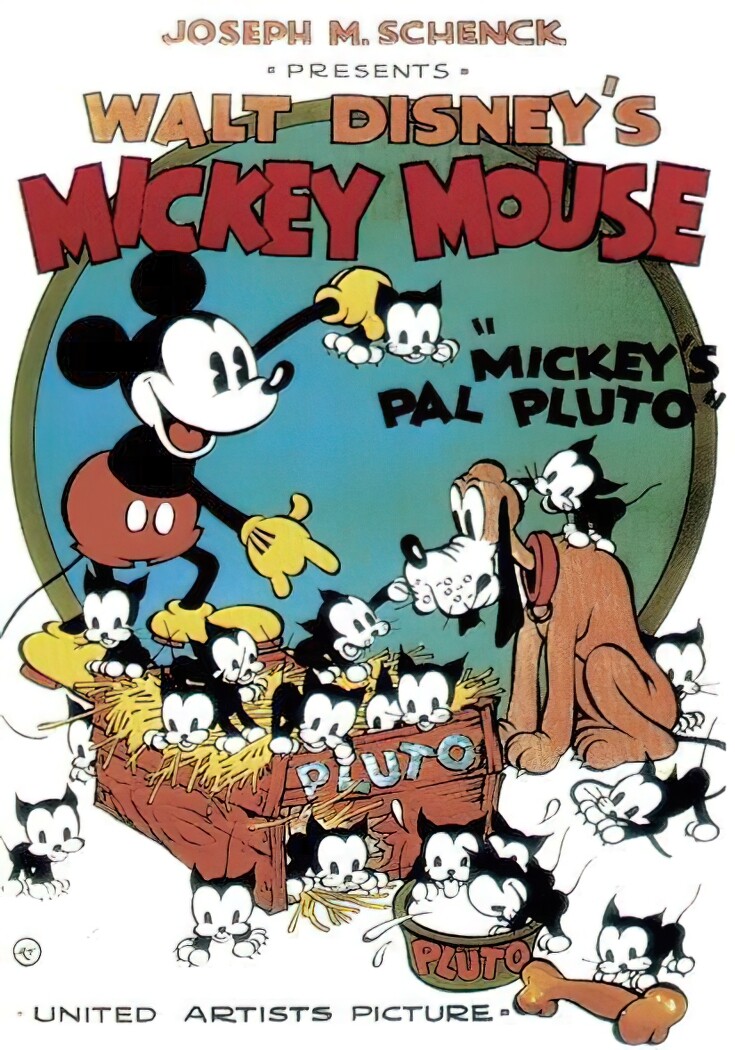Mickey Mouse - Vintage / Retro Movie Poster (Mickey's Pal Pluto