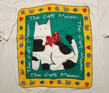 NWT Vintage 1980-90s The Cat's Meow Bow Embellished Made in USA Large Shirt