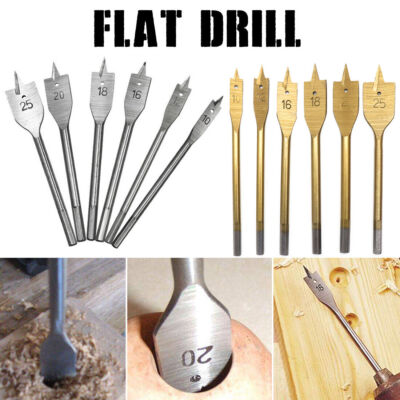 Silverline Flachholz Spatenlochsäge Bohrer Set Titanbeschichtet 6mm -55mm neu
