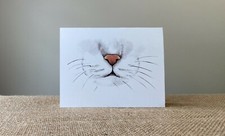 Cat Nose - Eco Friendly Greeting Card Hand Made 100 recycled