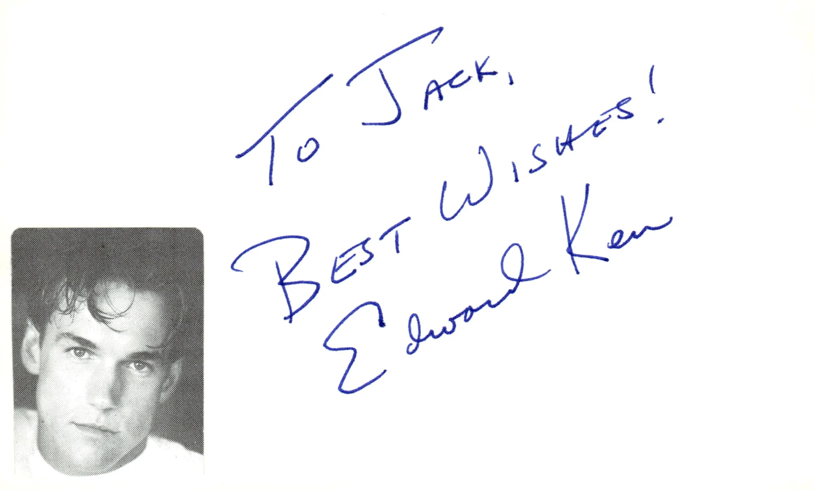 Edward Kerr Signed Auto 3x5 Index Card Pretty Little Liars eBay