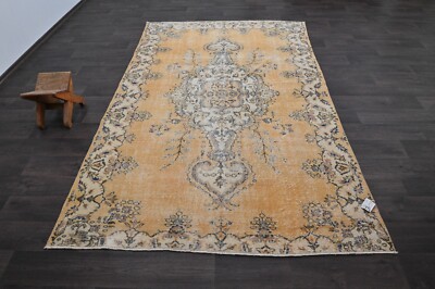 Oushak Türkisch Vintage Teppich 6x9 Kelim Rug Anatolisch Handarbeit Boho Deko...