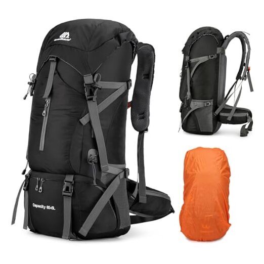 Backpack - Waterproof Hiking Backpack for Men and Women - 70L Black