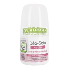 Lot de 3 déodorants So’bio au lait d’amande bio Roll on bille 50 ml Apaise