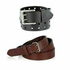 NEW Genuine Barbados LEATHER 28" 30" 32" 34" 36" mens womens double prong belt