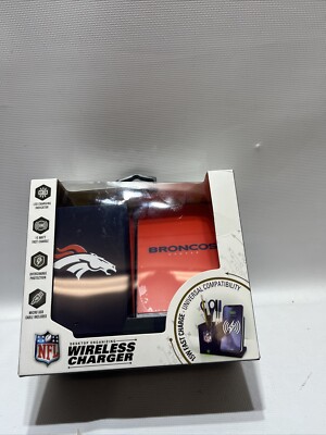 Denver Broncos Fan Gift Office  NFL Wireless Charger w/Pen Cup New In Box