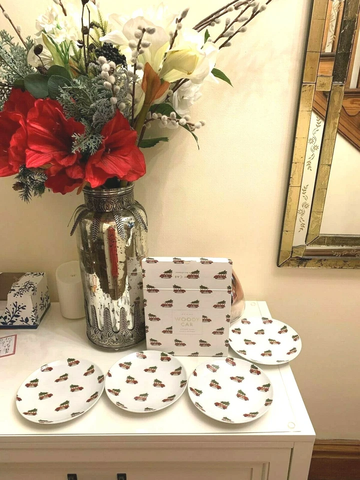 Pottery Barn Plato de Navidad Fiesta Aperitivo Postre Niño SET 4, Foto 2 de 4