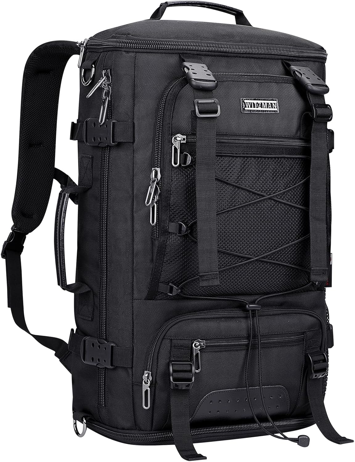 Men's Large Carry-On Travel Backpack with Convertible Shoulder Straps and Shoe Compartment-image