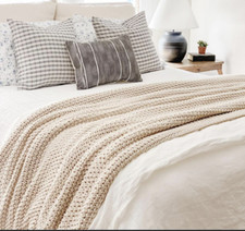 Chunky Knit Bed Blanket - Casaluna Natural Cream Size Full/Queen