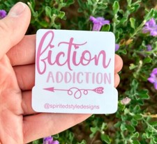 Fiction Addiction Sticker  Book Stickers  Book Lover Sticker  Matte Sticker