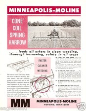 Farm Implement Brochure - Minneapolis-Moline - Cone Coil Harrow c1963 (F2798)
