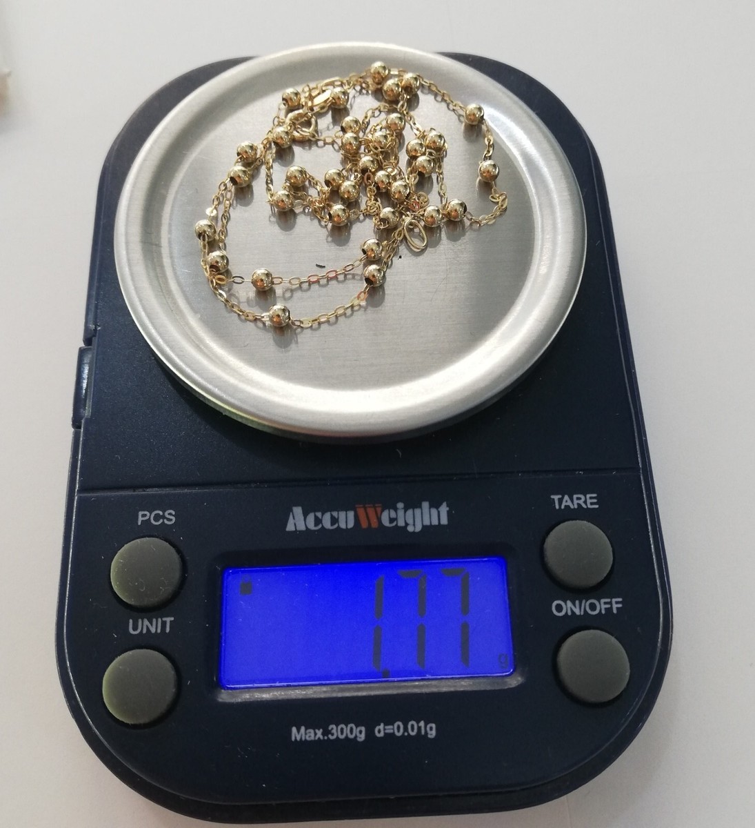 Collana Sferette Palline cm 40 in oro giallo 750 18 kt, Grammi 1.5 Nuova