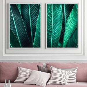 Botanical Wall Art Set Tropical Leaves Painting Green Art Print Poster A4 A1 Ebay