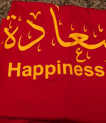 100% Egyptian cotton T-shirt red/yellow printing in english/ arabic letters - 第 9/10 張圖片