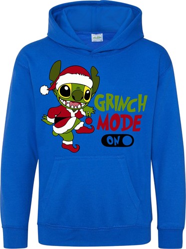 Felpa con cappuccio natalizia Grinch Mode su punto, Grinch Disney, Top con cappuccio bambini unisex - Foto 2 di 12