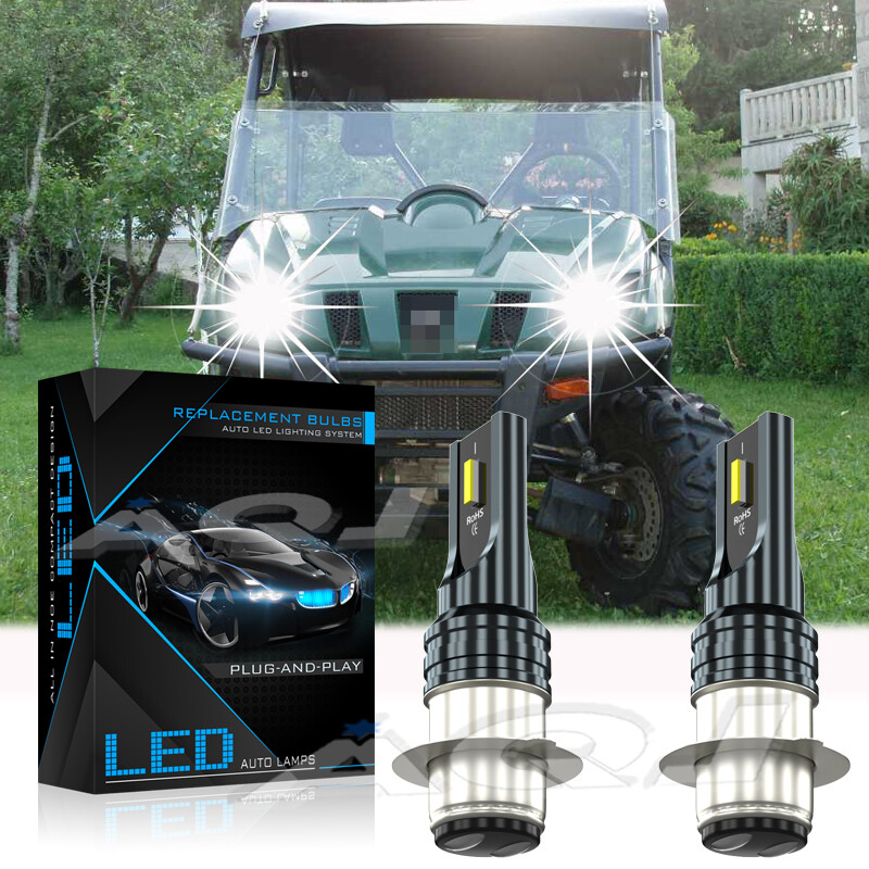 CHUSYYRAY 2x LED Headlight Bulbs H6/BA20D – 6000K – Fits UTV 500/700, HiSun, Massimo, Bennche, Husaberg