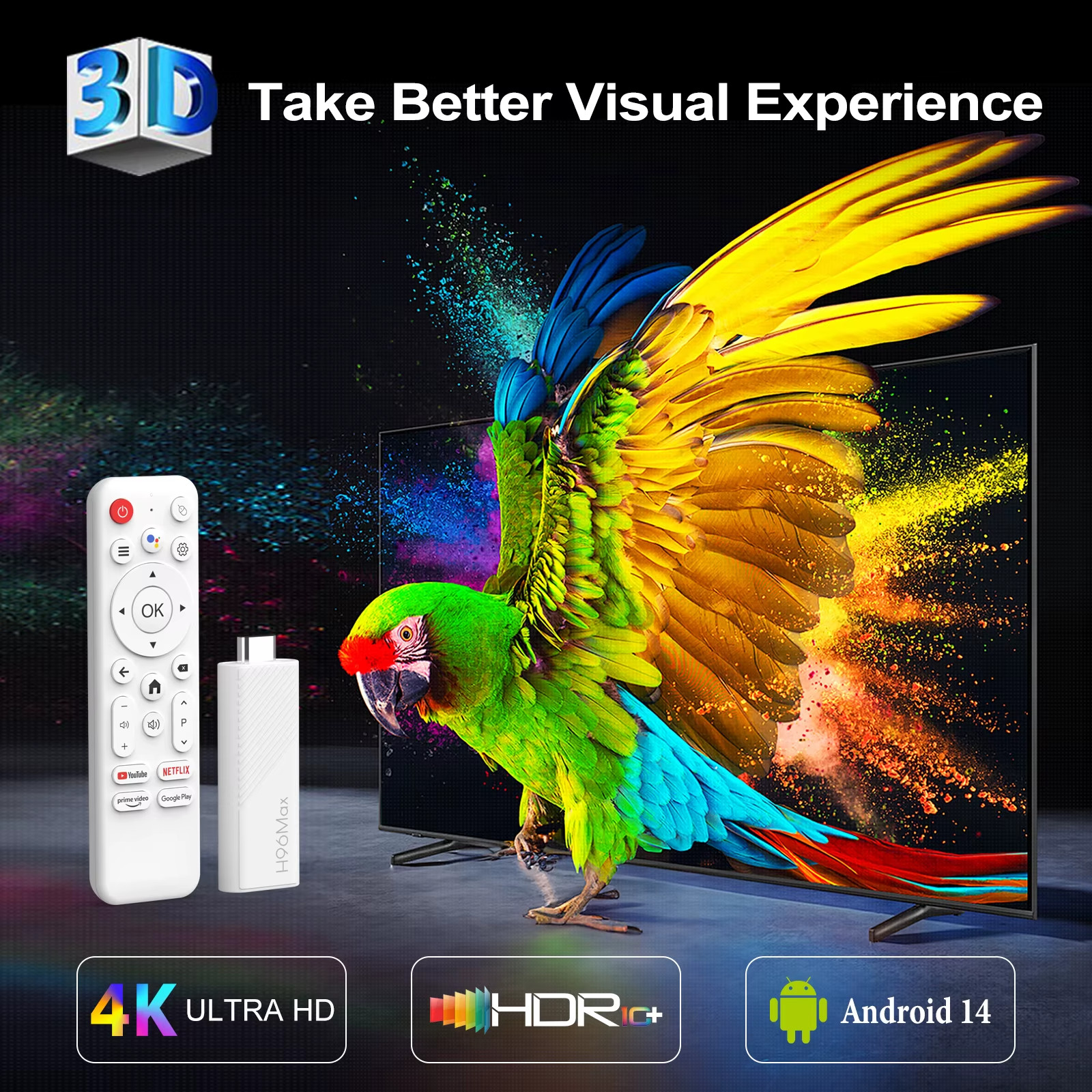 Stick Tv H313 Android 14 4K Wifi6 Bt5.0 con Assistente Google Ai - Miniatura 8