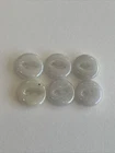 6 Antique vintage white china milk glass sew threw buttons 2 hole 1/2”