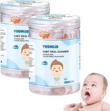 96PCS Baby Tongue Cleaner, Disposable Baby Toothbrush Soft Gauze Oral Cleaning S