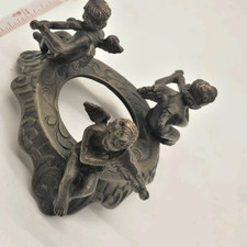 ​Vintage Silvestri Brass Cherub Angel Sphere Stand Trio Musical Instrument VTG