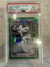 2020 Bowman Chrome ANDY PAGES 1st True Green Refractor Auto /99 PSA 9