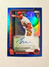 Thomas Saggese 2025 Topps Chrome RC AUTO BLUE REFRACTOR 109/150 #CRDA-TSA z16