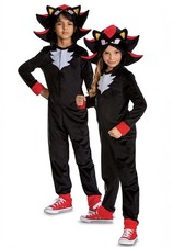 Sega Sonic the Hedgehog Kids Shadow Halloween Costume Hooded Jumpsuit 7-8 Medium