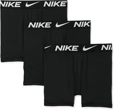 Nike Boys' 3-Pack Dri-FIT Essentials Micro Solid Boxer Briefs Youth Medium