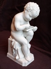 NA659 SUPERB KATZUTTE HERTWIG & CO 1917 PARIAN FIGURE OF A YOUNG CHILD WRITING