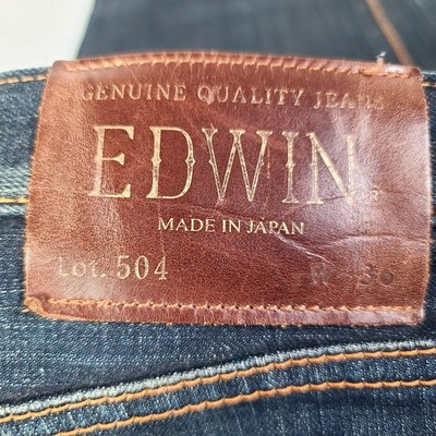 Edwin Jeans Men 38x29 (36 tag) Blue Straight Faded Stretch Workwear Made n Japan