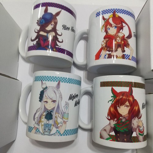 Umamusume Mug Cup 4 Pc Set McQueen Rice Teio Nice Nature