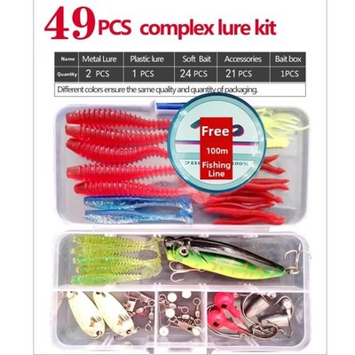 23 bis 75 teiliges Angelköder Set mit geschichteter Tackle Box für Barsch Hech