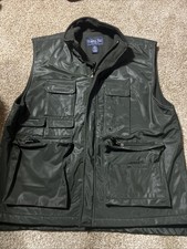 Vintage Common Man Dale Waters Green Hunting Fishing Vest Size L Polyurethane