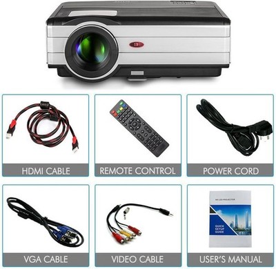 Eug X89 Multimedia LED HD Home Theater Movie Projector 3000 Lumens