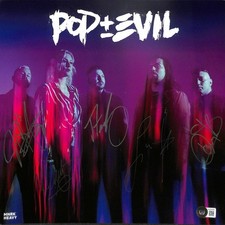 Pop Evil Band  x5 Signed Album Sleeve from the Album Skeletons BECKETT