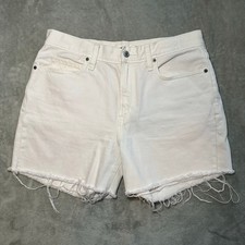 Old Navy High Rise Slouchy Jean Shorts Women Size 8 33x4.5 White Cut Off Denim