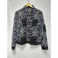 Alberto Makali Sheer Lace Floral Jacket Black Blue White |