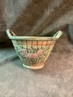 Circa 1920S Weller Flemish art pottery rose basket Design vase larger size