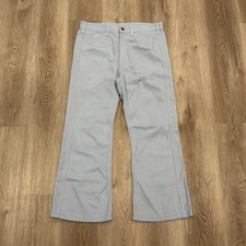 Vintage 70s Lee Khaki Bell Bottoms Flared Pants Jeans Light Blue Mens Size 34x28