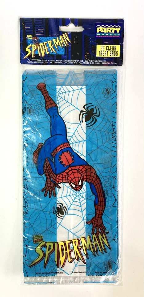 Bolsas transparentes Spider-Man 1997 vintage - 25 unidades - 4 1/4" x 9 1/2" - Marvel Foto 2 de 4