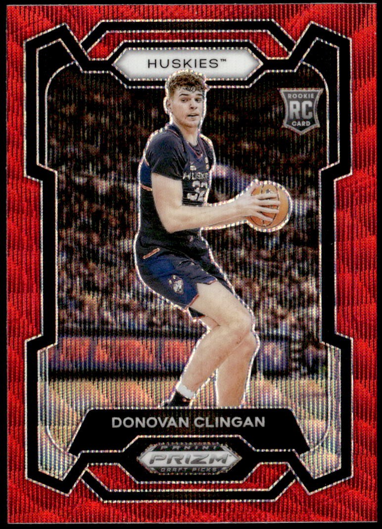 2024 Panini Prizm Draft Picks #95 Donovan Clingan Prizms Red Wave Rookie E1