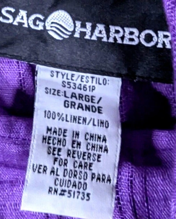 Sag Harbor women's linen XLG blouse and L tank purple (2 piece) preowned - Image 4 of 4