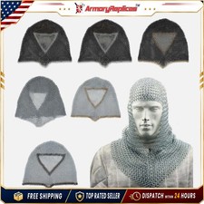 BATTLE READY CHAIN MAIL COIF MEDIEVAL RENAISSANCE CHAINMAIL HOOD ARMOR -6 Colors