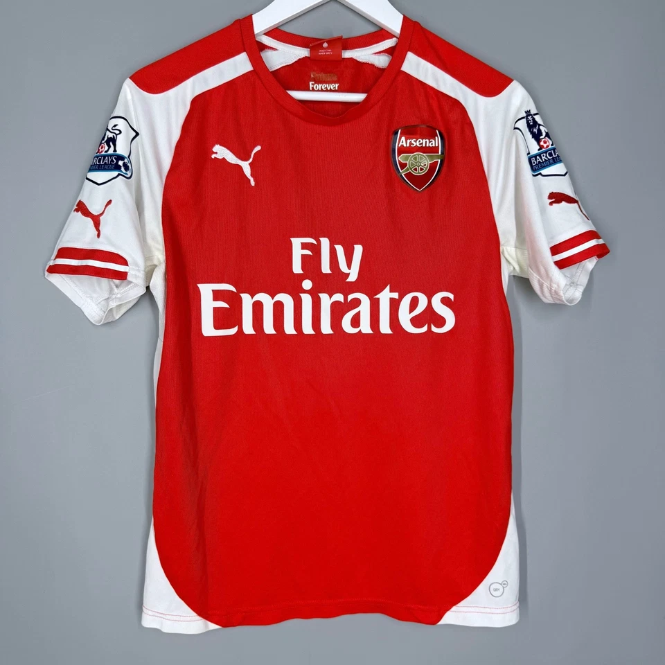 ARSENAL LONDON 2014 2015 HOME FOOTBALL SHIRT JERSEY #11 OZIL PUMA SIZE S - Image 2 of 4