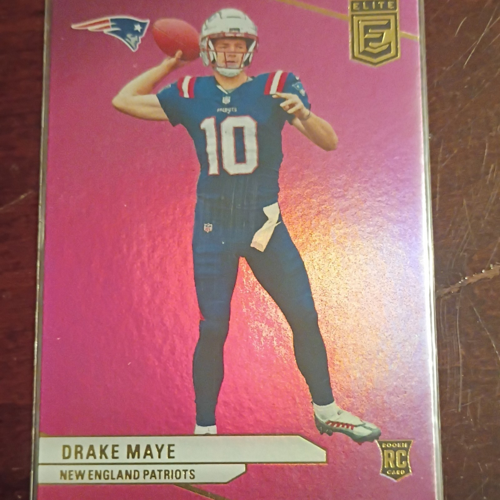Panini 2024 Donruss Elite Football Drake Maye Pink Rookie Patriots #185 Card