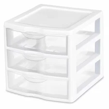 Sterilite 20738006F Polypropylene White, 3 Drawers
