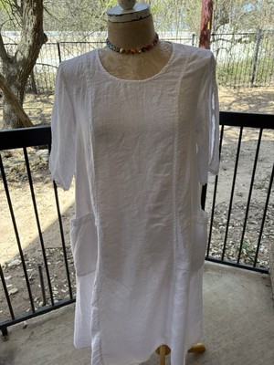 match point linen dress Match Point Linen Oatmeal Colored Dress, M