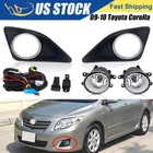 For 2009-2010 Toyota Corolla Chrome Driving Fog Lights Lamps+Switch+Wiring Pair
