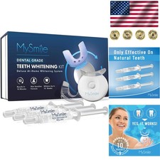Fast-Acting Teeth Whitening Kit with LED Light   Removes Coffee  Wine Stains